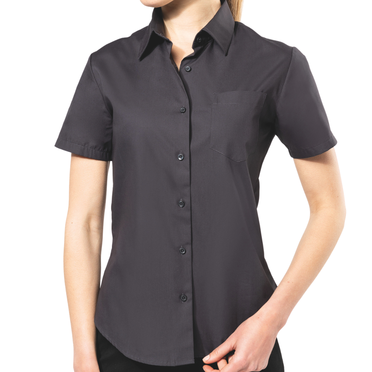 Chemise popeline manches courtes femme