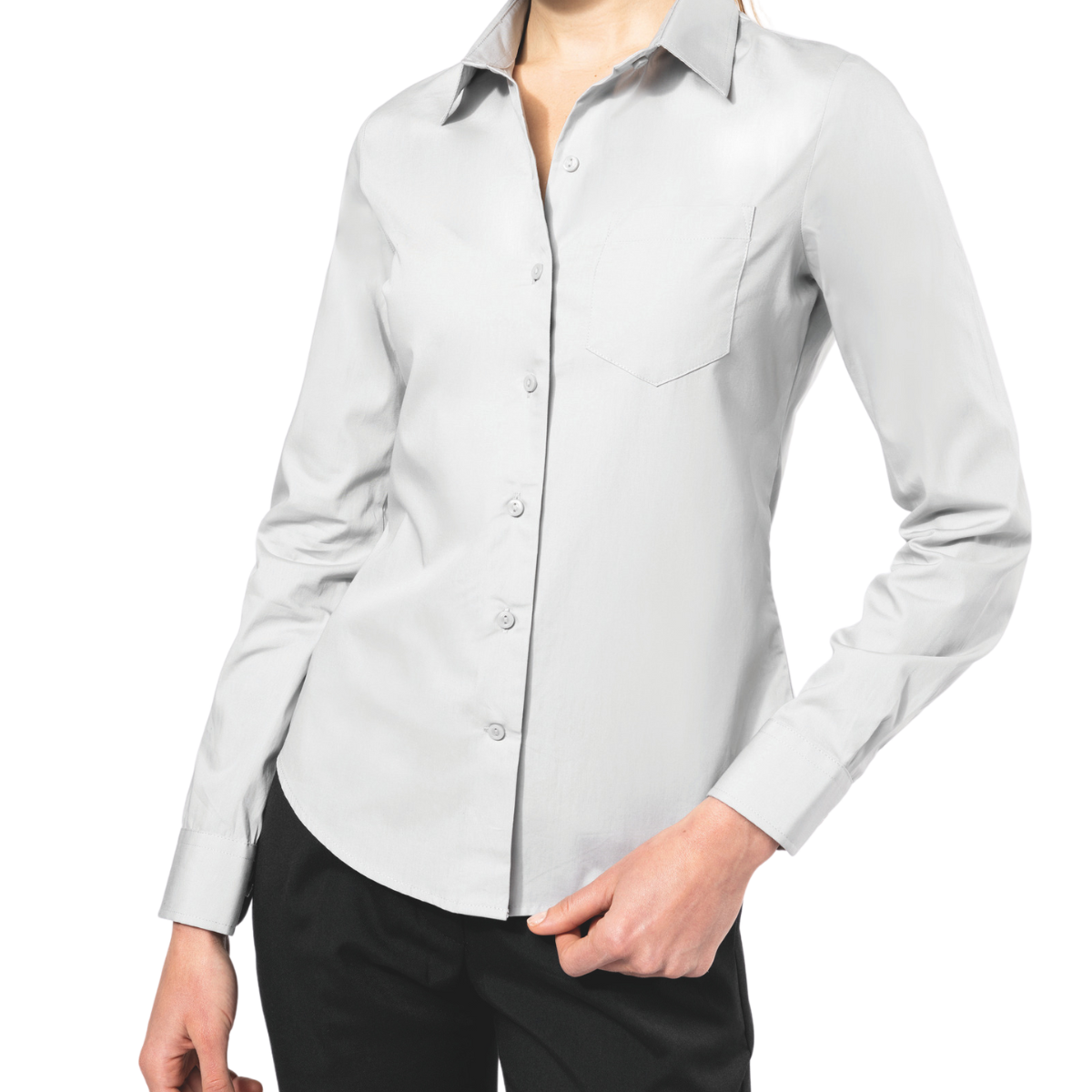 Chemise popeline manches longues femme