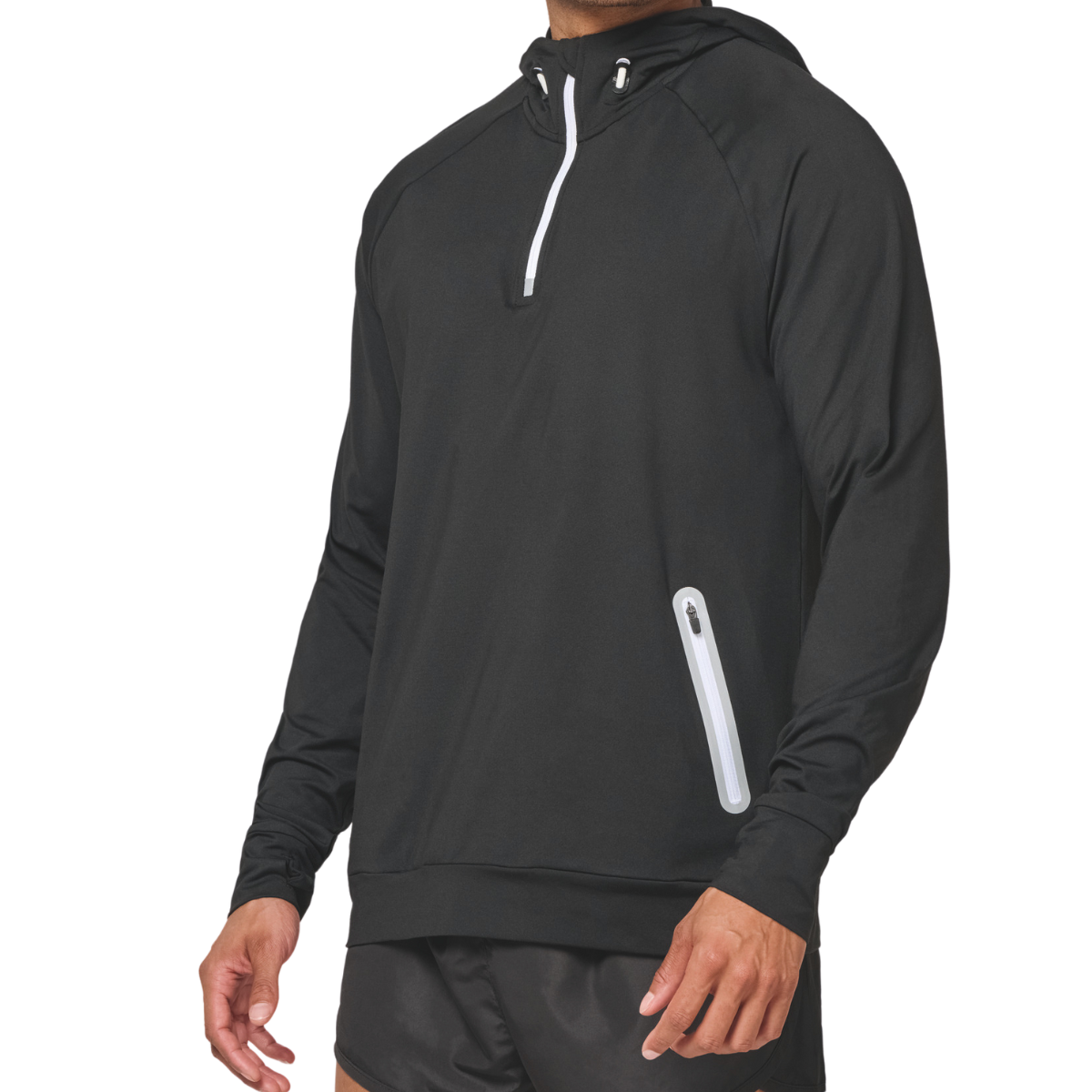 Sweat-shirt à capuche 1/4 zip sport unisexe